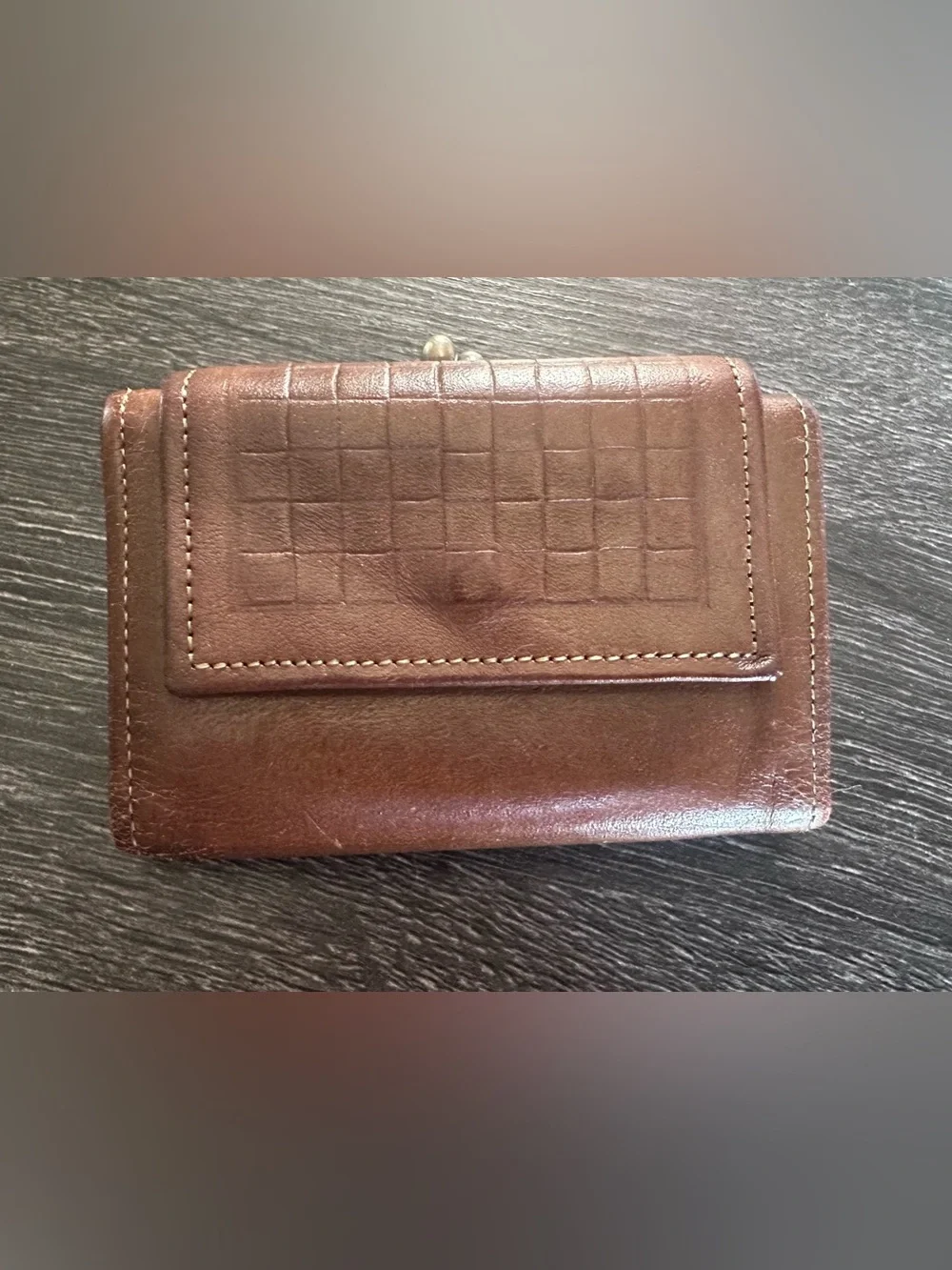 Pair Vintage Coin Purses - Leather and Cowhide